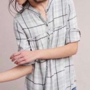Anthropologie Cloth & Stone Frayed Button Up Flannel
